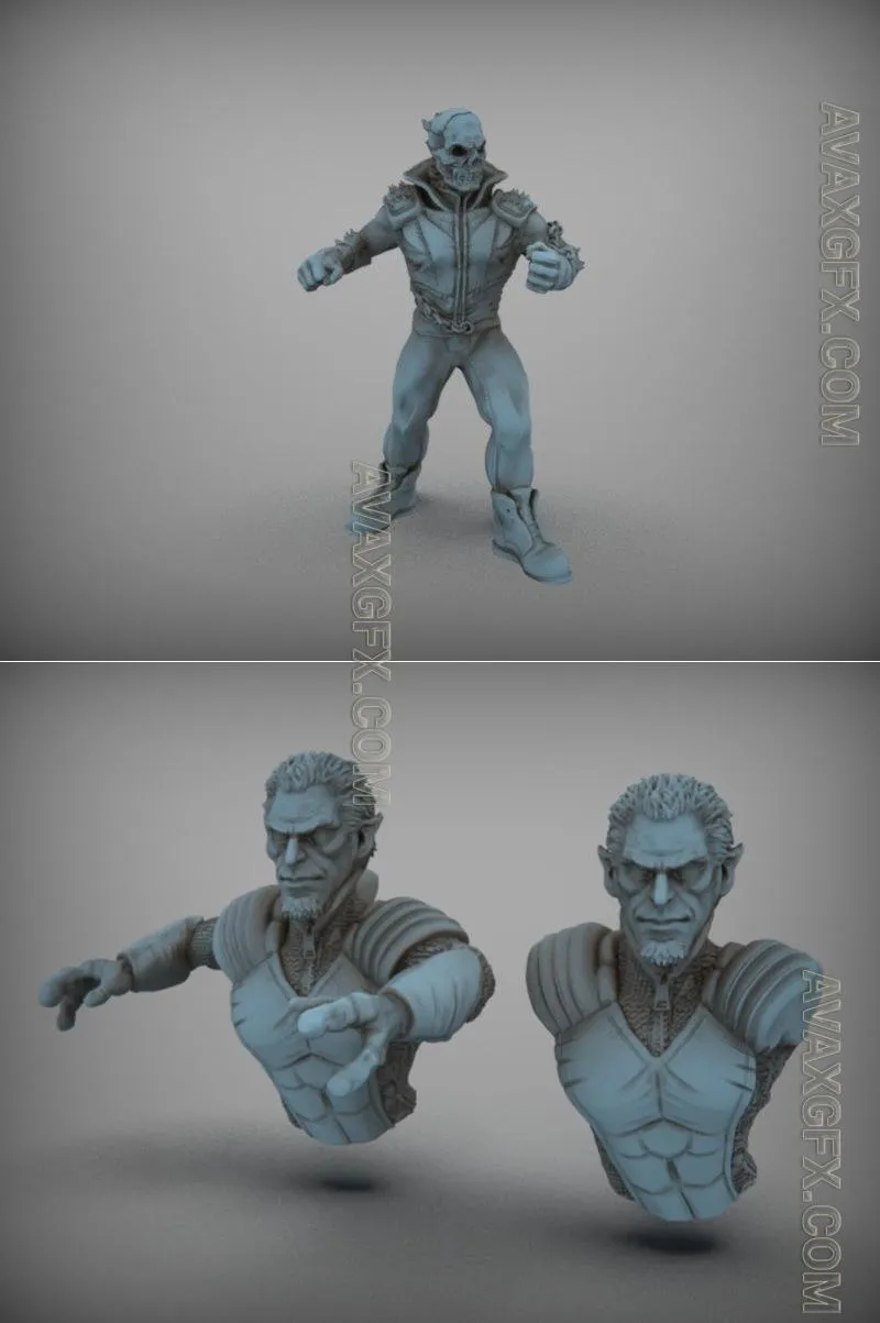 Ghost Rider and Nightcrawler - STL 3D Model