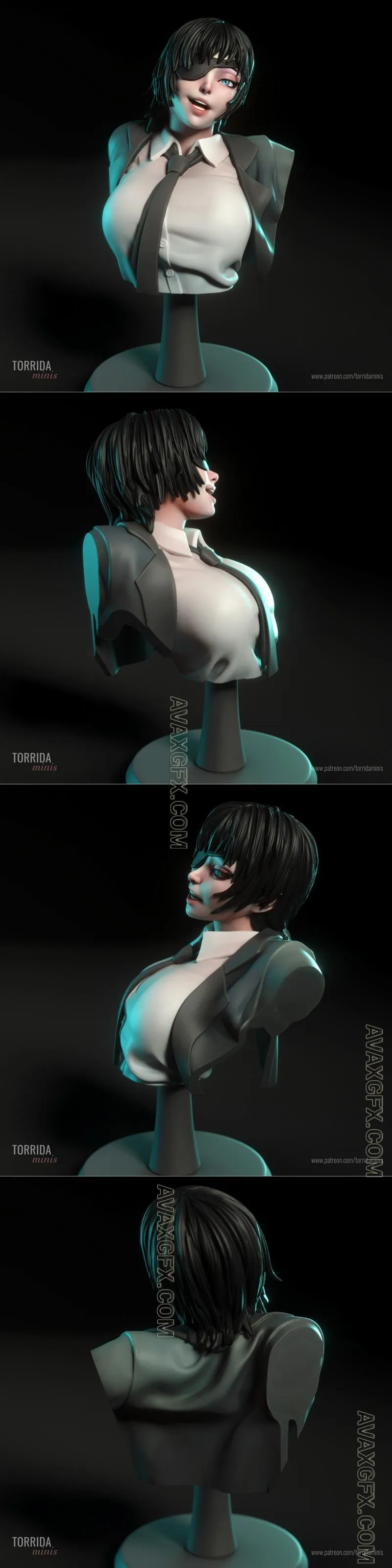 Torrida Minis - Himeko Bust - STL 3D Model