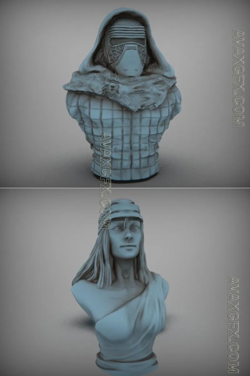 Kylo Ren and Elektra - STL 3D Model