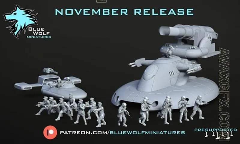 Blue Wolf Miniature November 2023 - STL 3D Model