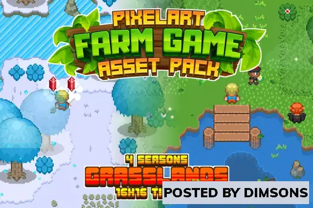 Unity 2D 2D Farm Game Grasslands 4 Seasons Tileset v1.2.0