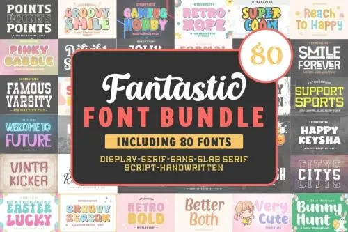 Fantastic Font Bundle - 80 Premium Fonts