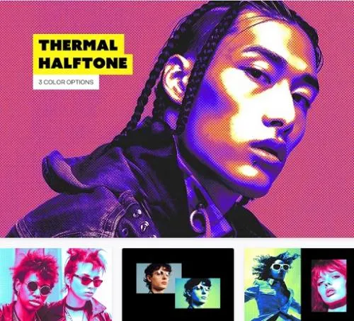 Thermal Halftone Photo Effect - 231741797