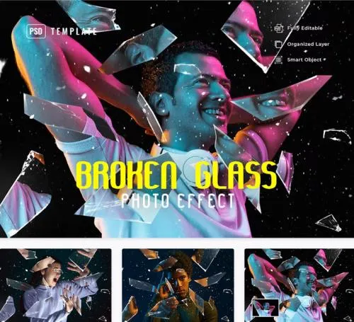 Broken Glass Photo Effect - NV58KBN