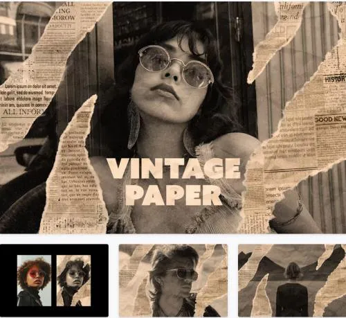 Retro Ripped Paper Photo Effect - 273595579