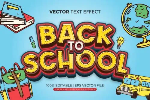 Back To School Editable Text Effect with Doodle - YTFSL26