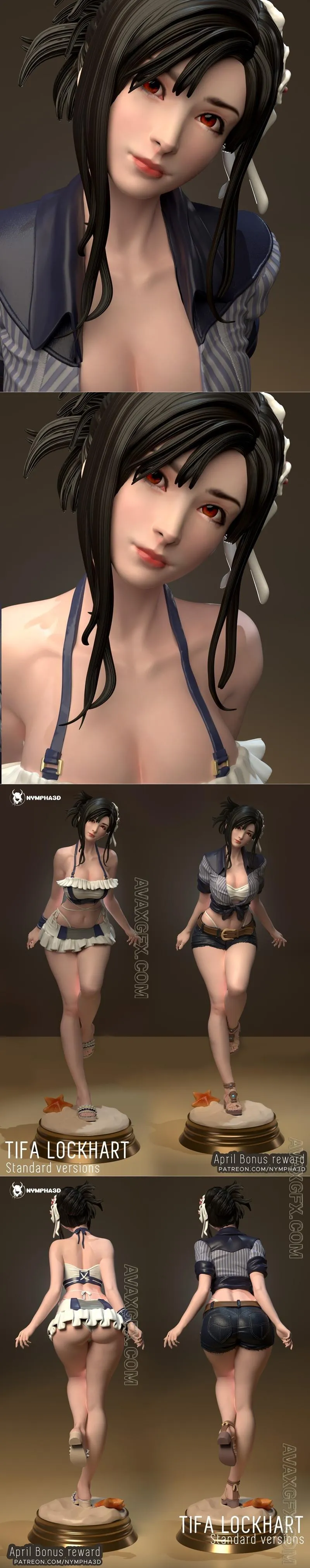 Nympha - Tifa Lockhart - STL 3D Model