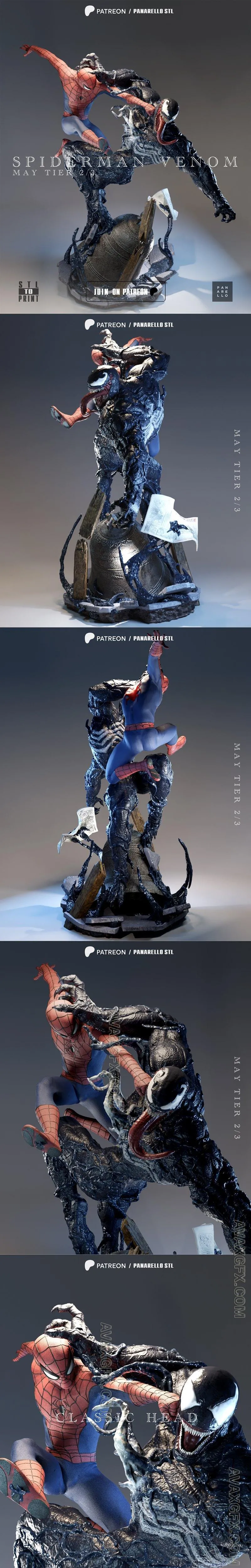 Panarello - Venom Spiderman Diorama - STL 3D Model