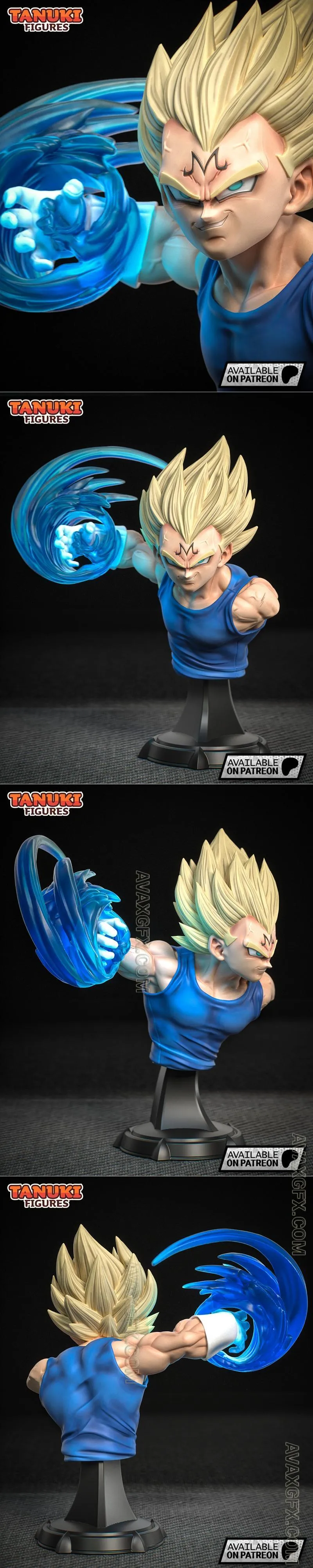 Tanuki Figures - Majin Vegeta Busto - STL 3D Model