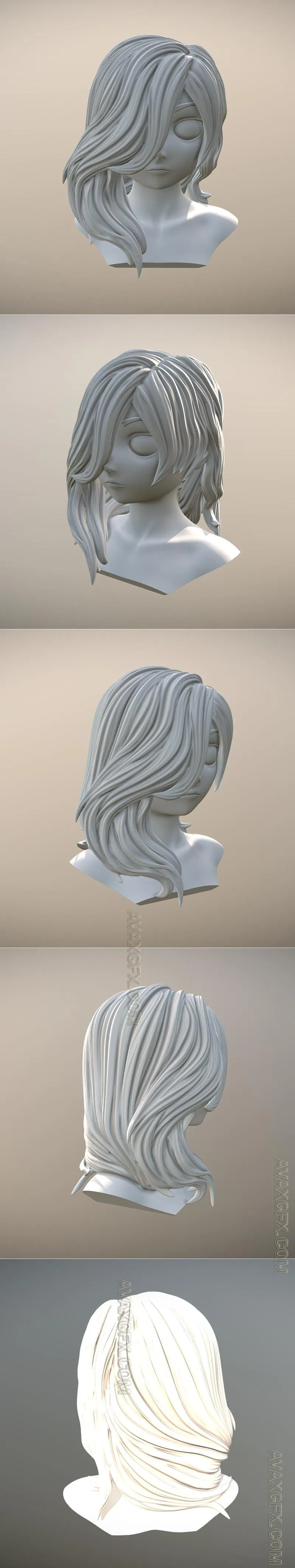 Hair 13 - STL 3D Model
