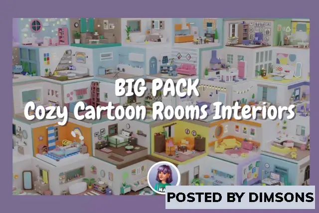 Unity 3D-Models BIG PACK Cozy Cartoon Rooms Interiors v1.0