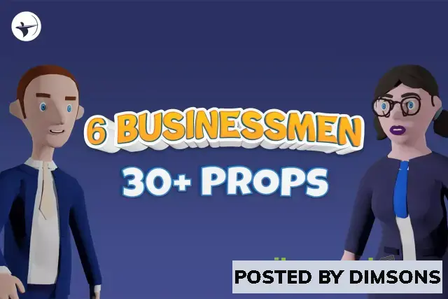 Unity 3D-Models Businessmen Pack with Props v1.0