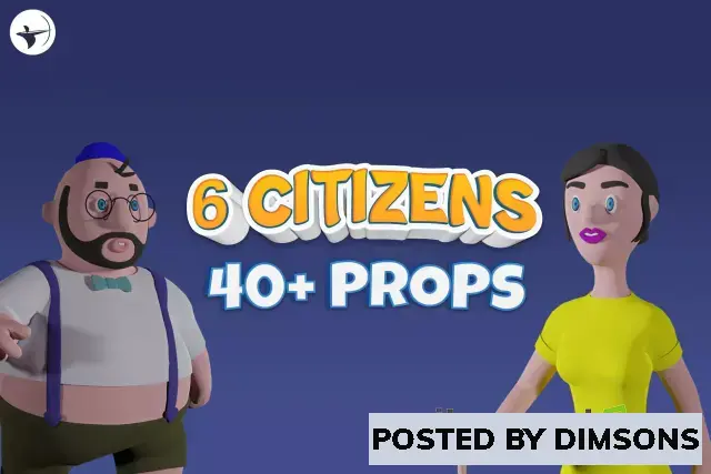 Unity 3D-Models Citizen Characters Pack with Props v1.0