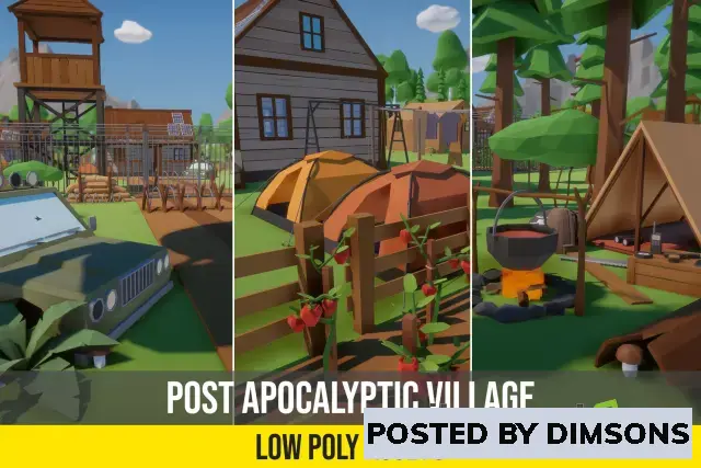 Unity 3D-Models Low Poly Post Apocalyptic Village v1.0