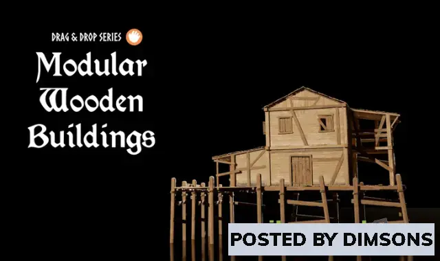 Unreal Engine Environments Modular Wooden Buildings (Modular House, Houses, Modular Building) v5....