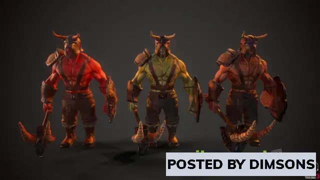 Unreal Engine Characters Orc warrior axe and shield v4.24+