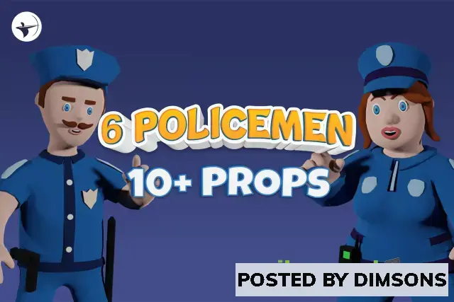 Unity 3D-Models Police Officers with Props v1.0