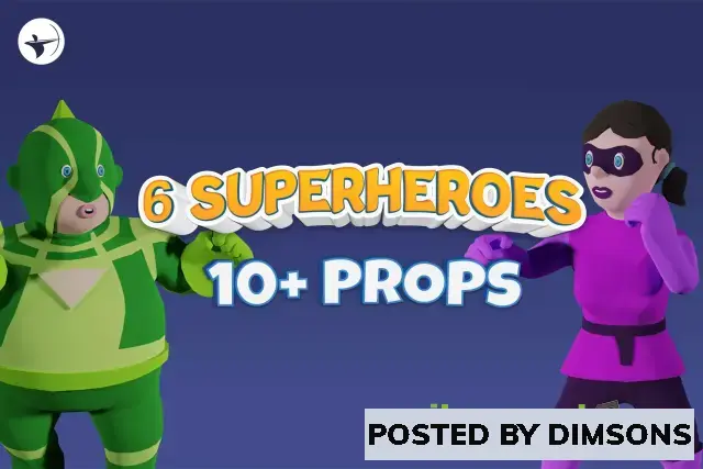 Unity 3D-Models Superheroes with Props v1.0