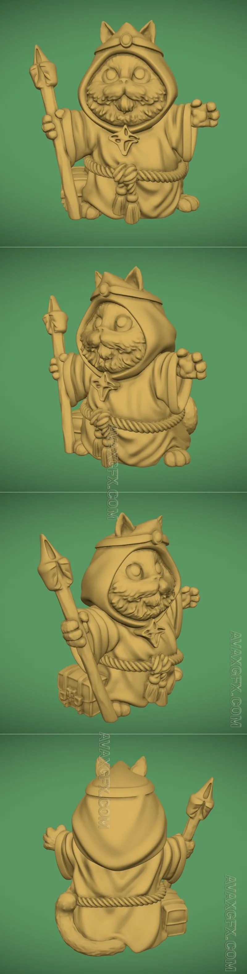 Master Wizard Cat - STL 3D Model