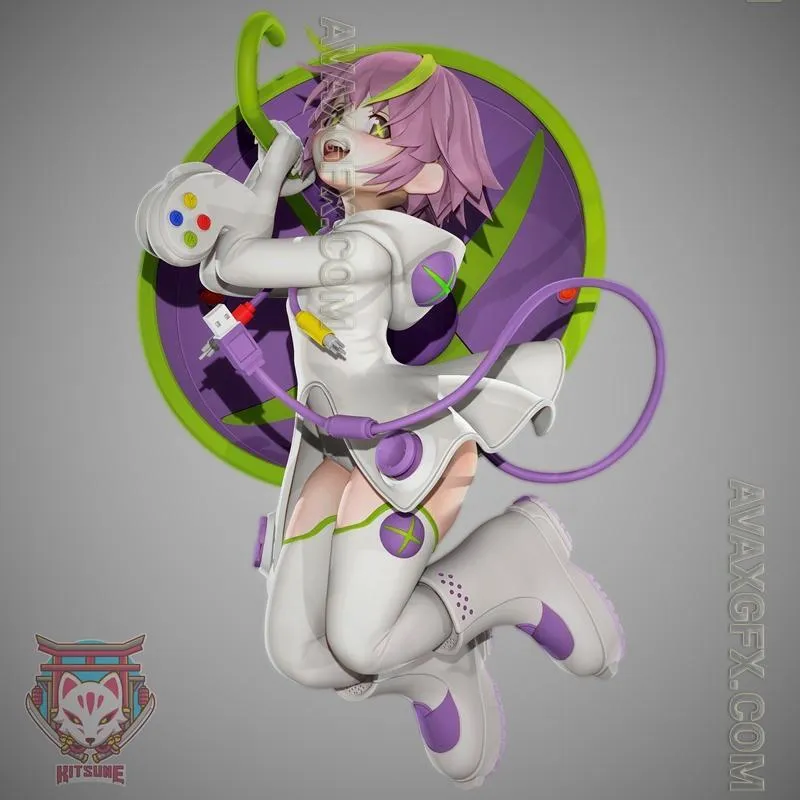 Kitsune Art - Xbox 360 Girl - STL 3D Model