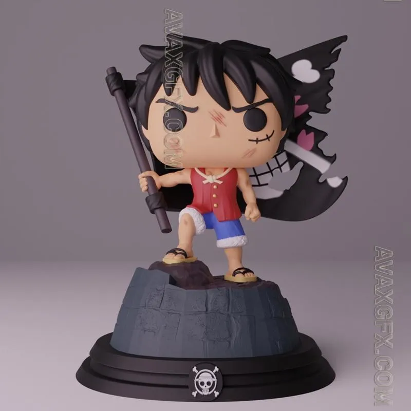 Luffy Funko flag - STL 3D Model