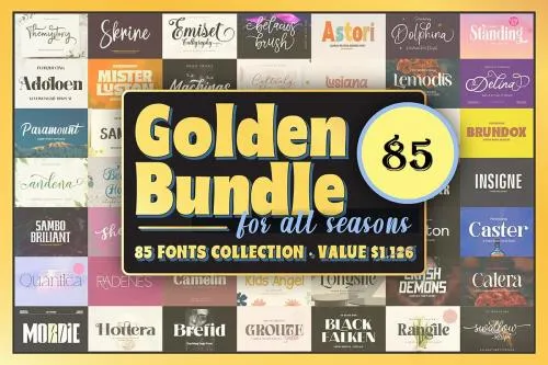 Golden for All Seasons Font Bundle - 85 Premium Fonts