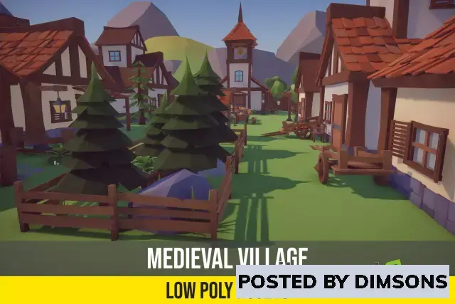 Unity 3D-Models Low Poly Fantasy Medieval Village v1.40