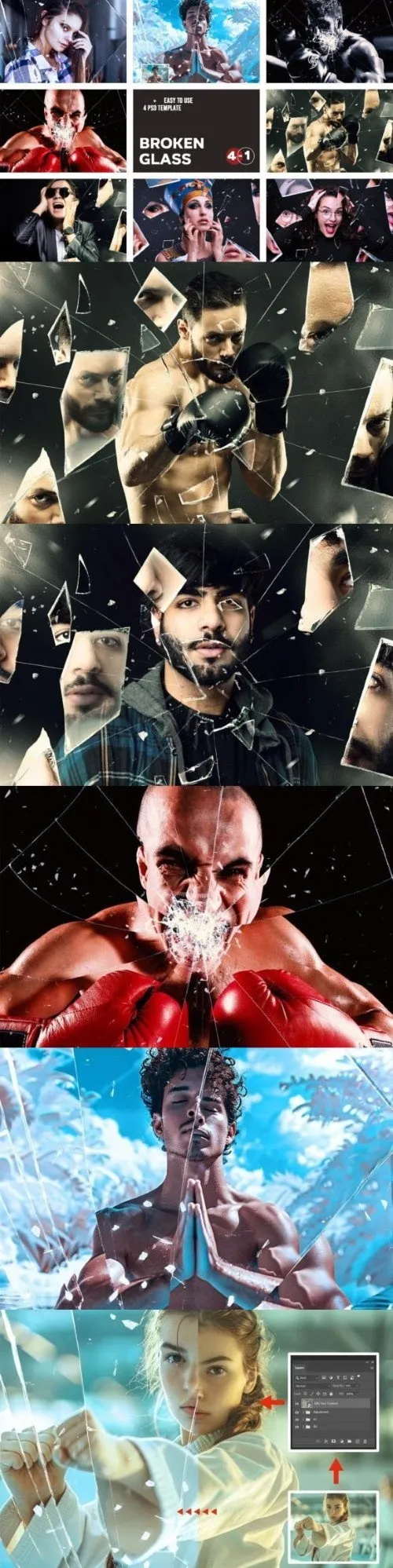 Editable Broken Glass Photo Effects - 279992347