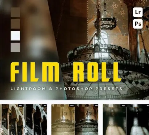 6 Film Roll Lightroom and Photoshop Presets - EGYUU8D