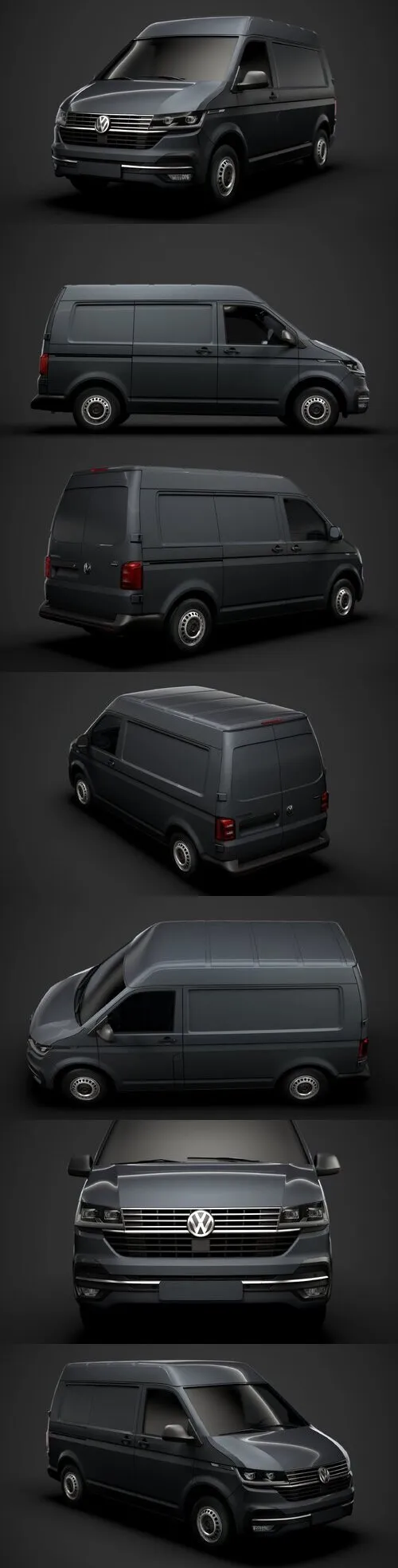 Volkswagen Transporter Van L1H2 T61 2020 3D Model