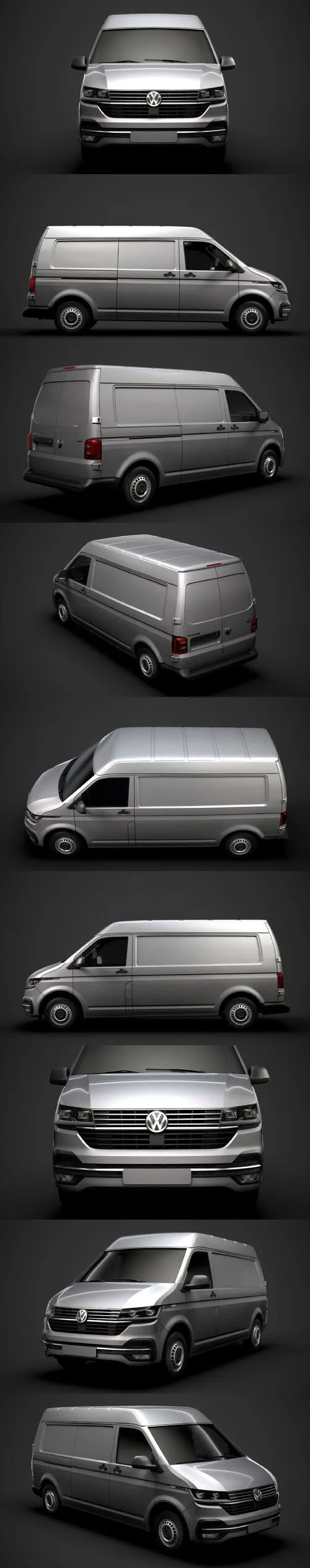 Volkswagen Transporter Van L2H2 T61 2020 3D Model