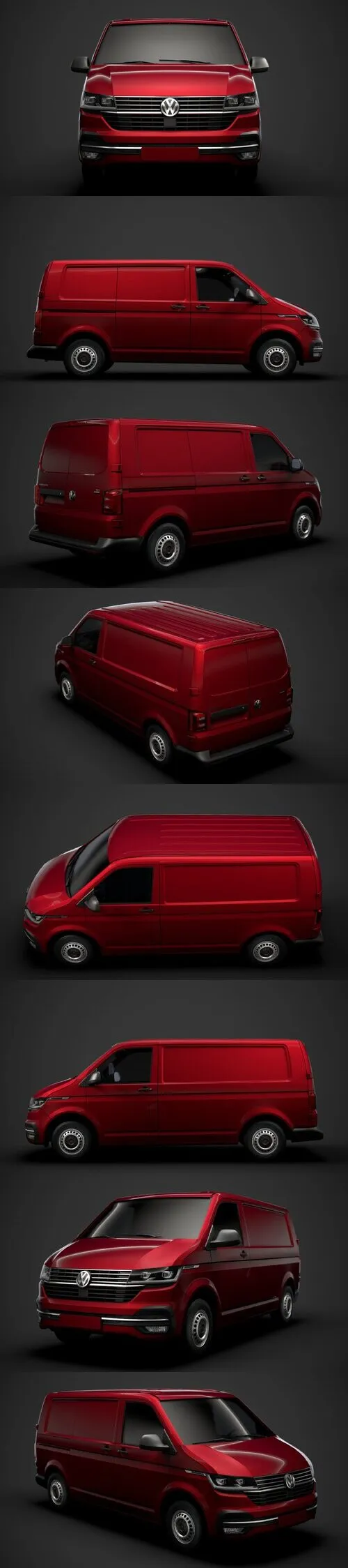 Volkswagen Transporter Van L1H1 T61 2020 3D Model