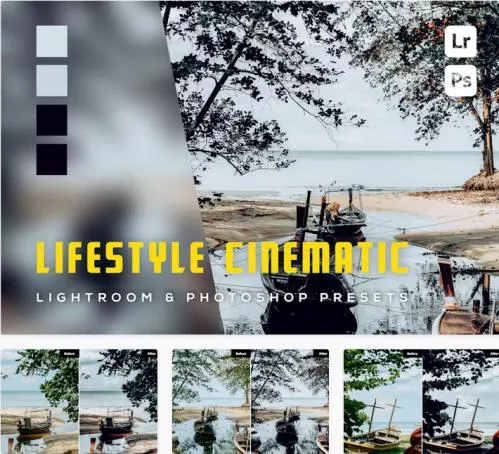 6 Lifestyle Cinematic Lightroom and Photoshop Presets - HAUXGH8