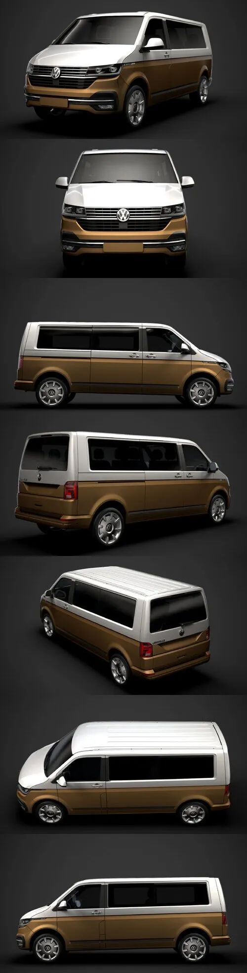 VW Caravelle LWB T 6 1 2020 3D Model