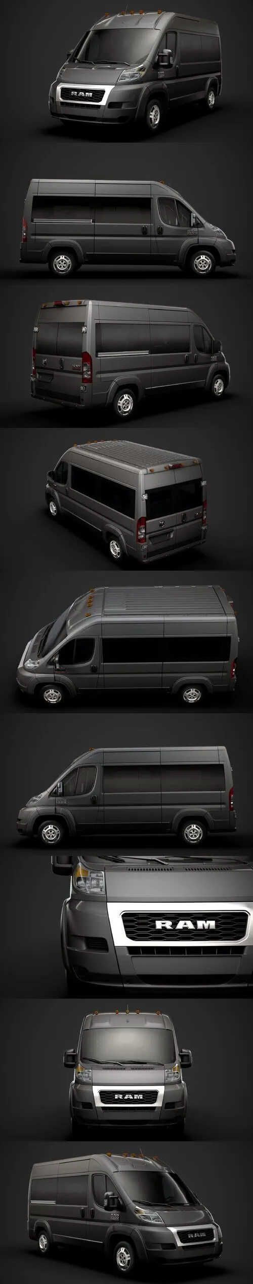 Ram Promaster Window Van 1500 HR 136WB 2020 3D Model