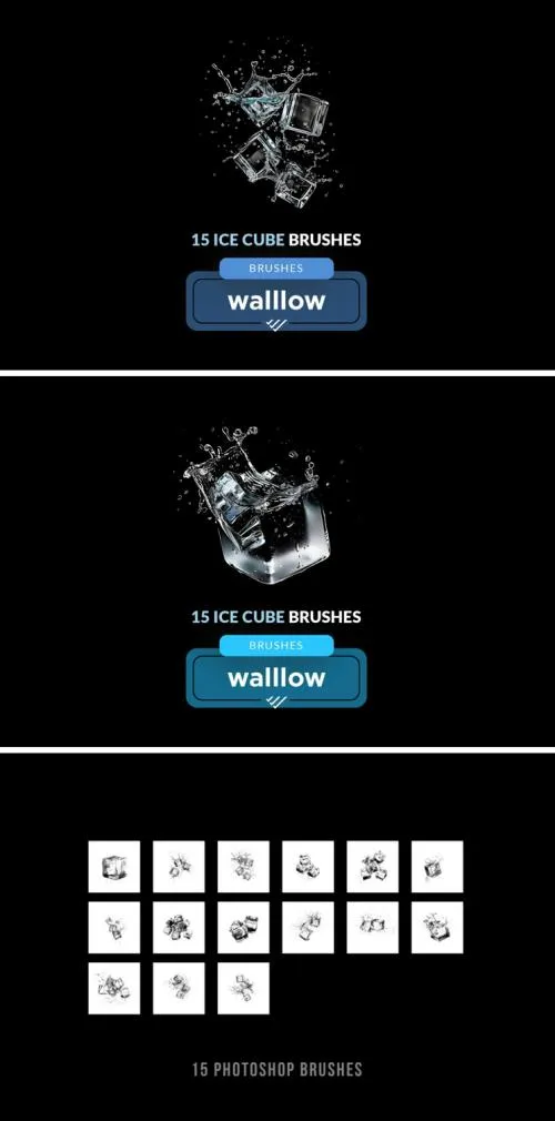 Ice cubes : 15 Photoshop brushes - 279642304