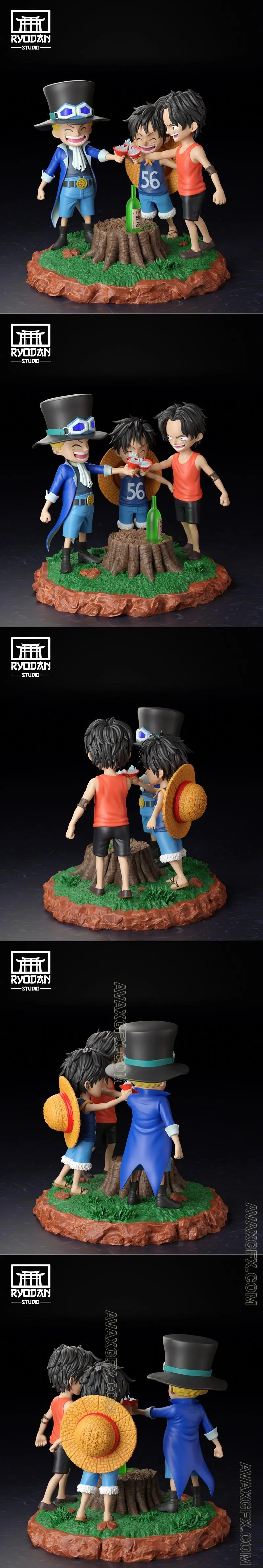 Ryodan Studio - Childhood Ace, Luffy and Sabo - STL 3D Model