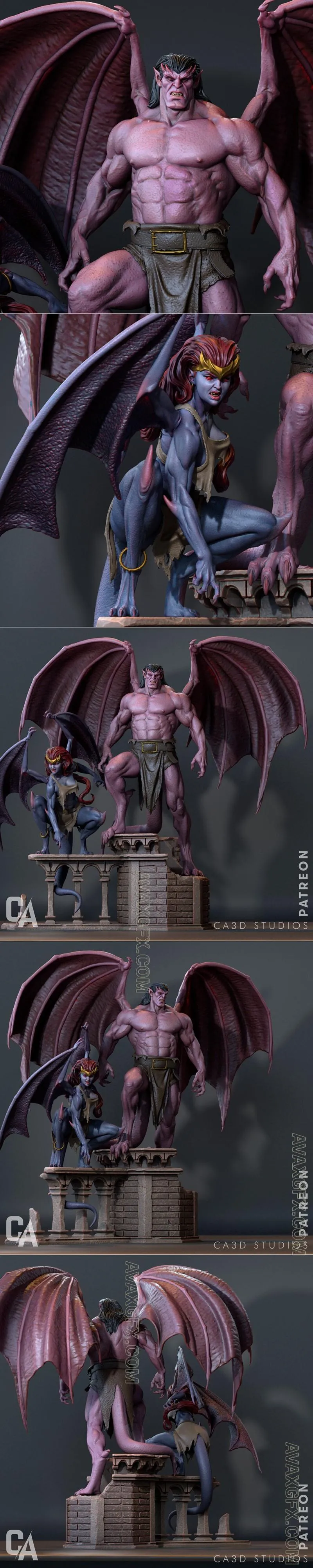 Ca 3d Studios - Demona and Goliath - STL 3D Model