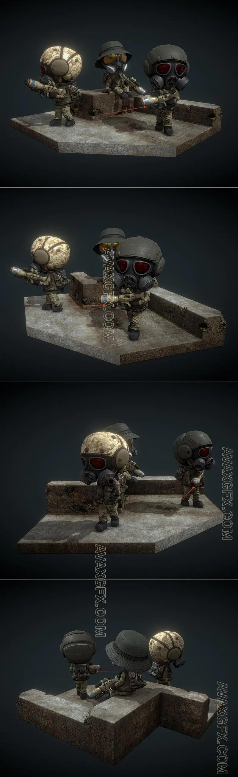 Toon Soldiers - STL 3D Model
