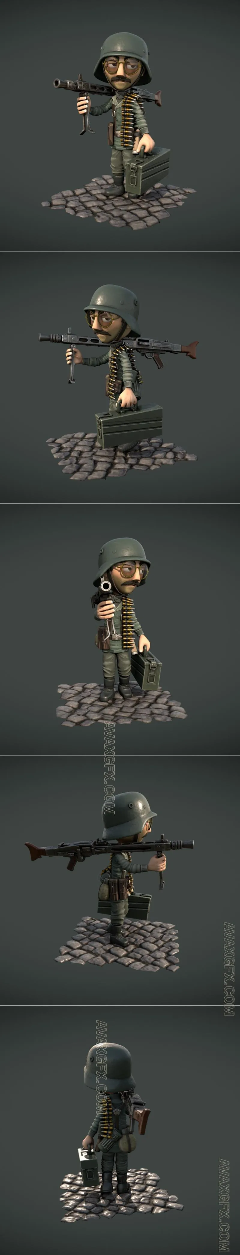 Toon Soldiers of the Wehrmacht - Friedrich - STL 3D Model