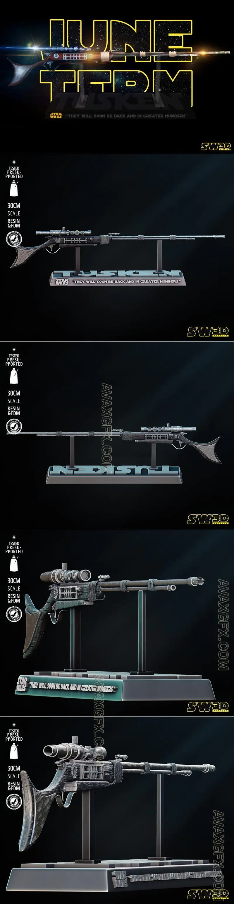SW3D - Tusken Cycler Rifle - STL 3D Model