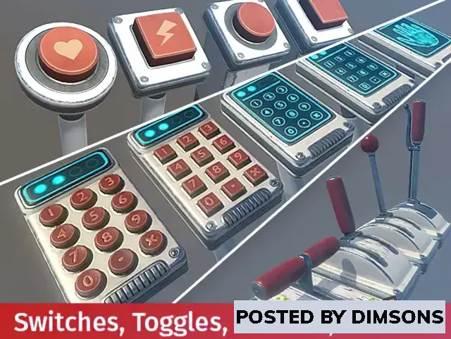 Unity 3D-Models Buttons, Switches and Toggles v1.5