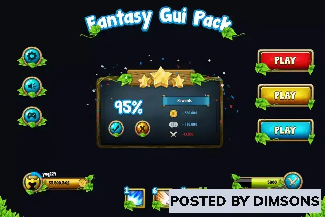 Unity 2D Fantasy Gui Pack v1.4.3