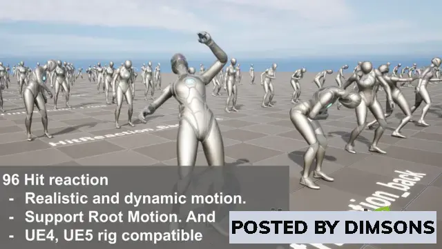 Unreal Engine Animations Hit Reaction Animation Pack - UE4/UE5 Mannequin v4.26+