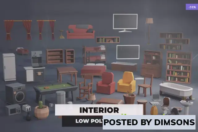 Unity 3D-Models Low Poly Interior Pack