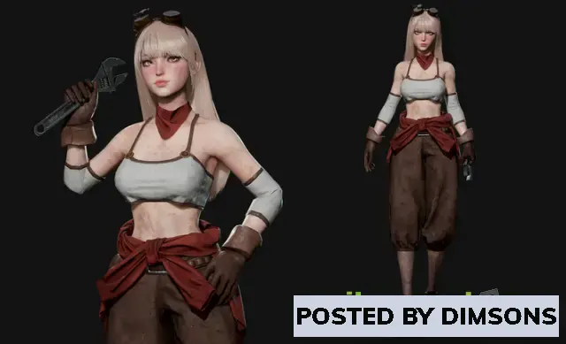 Unreal Engine Characters Mechanic Girl v4.27+