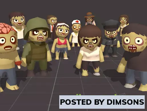 Unity 3D-Models Toony Tiny Zombies pack v1.1