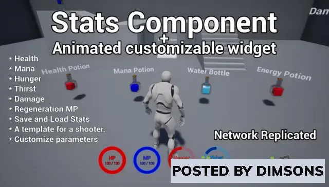 Unreal Engine Blueprints Universal Stats Component v4.27+