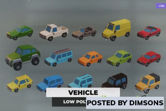 Unity 3D-Models Vehicle Low Poly Pack