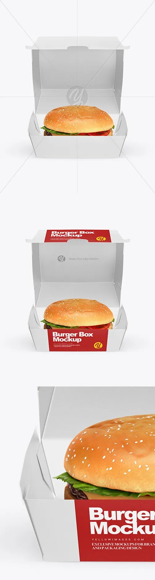 Burger Box Mockup - Front View (High-Angle Shot) 24436 TIF